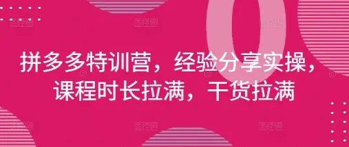 拼多多特训营,经验分享实操,课程时长拉满,干货拉满(更新25年4月)-创业猫 拼多多特训营,经验分享实操,课程时长拉满,干货拉满(更新25年4月)