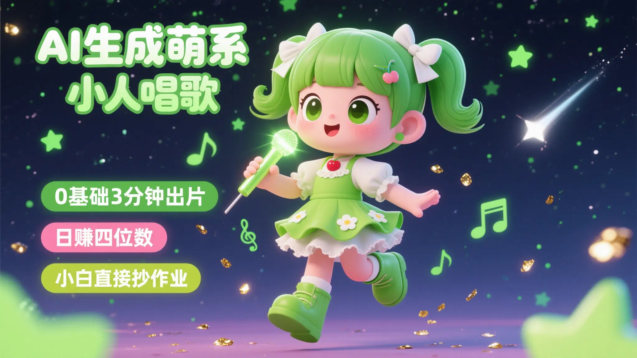 AI生成萌系小人唱歌!0基础3分钟出片,28个作品涨粉8.9万,日赚四位数,小白直接抄作业-创业猫 AI生成萌系小人唱歌!0基础3分钟出片,28个作品涨粉8.9万,日赚四位数,小白直接抄作业