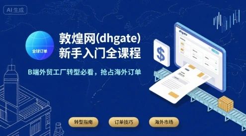 【精】敦煌网(dhgate)新手入门全课程,B端外贸工厂转型必看,抢占海外订单-创业猫 【精】敦煌网(dhgate)新手入门全课程,B端外贸工厂转型必看,抢占海外订单