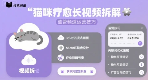 猫咪疗愈长视频拆解 &油管频道运营技巧-创业猫 猫咪疗愈长视频拆解 &油管频道运营技巧