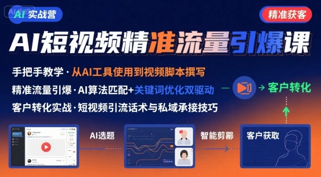 【精】AI+短视频引爆精准客户实战营,手把手教你引爆Ai短视频精准流量-创业猫 【精】AI+短视频引爆精准客户实战营,手把手教你引爆Ai短视频精准流量