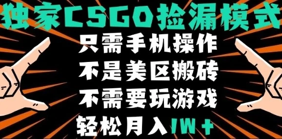 CSGO自动捡漏项目,最新独家玩法,不是美区搬砖,不需要了解和玩游戏,新手小白轻松月入1W+【揭秘】-创业猫 CSGO自动捡漏项目,最新独家玩法,不是美区搬砖,不需要了解和玩游戏,新手小白轻松月入1W+【揭秘】