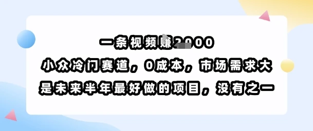一条视频挣1k,小众冷门赛道,0成本,市场需求大,是未来半年最好做的项目,没有之一-创业猫 一条视频挣1k,小众冷门赛道,0成本,市场需求大,是未来半年最好做的项目,没有之一