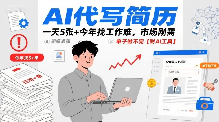 AI代写简历,一天5张+今年找工作难,市场刚需,单子做不完【附AI工具】-创业猫 AI代写简历,一天5张+今年找工作难,市场刚需,单子做不完【附AI工具】