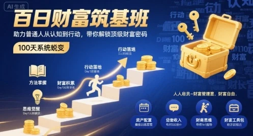 【精】百日财富筑基班,助力普通人从认知到行动,带你解锁顶级财富密码-创业猫 【精】百日财富筑基班,助力普通人从认知到行动,带你解锁顶级财富密码