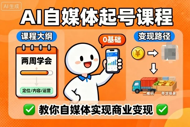【精】AI自媒体起号课程,0基础小白两周学会,教你自媒体实现商业变现-创业猫 【精】AI自媒体起号课程,0基础小白两周学会,教你自媒体实现商业变现