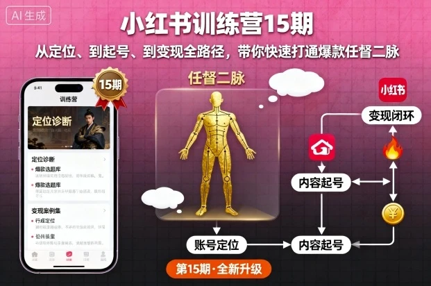 【精】小红书训练营15期,从定位、到起号、到变现全路径,带你快速打通爆款任督二脉-创业猫 【精】小红书训练营15期,从定位、到起号、到变现全路径,带你快速打通爆款任督二脉