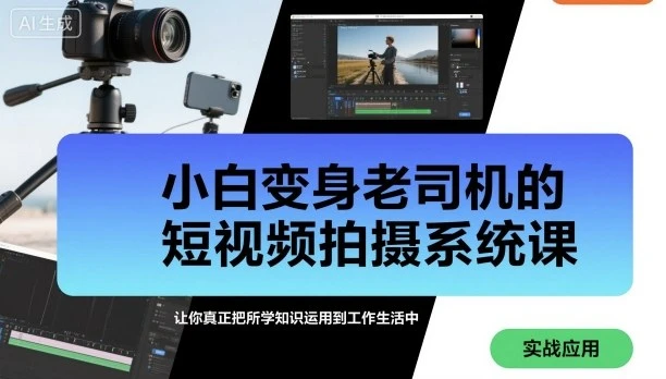 【精】小白变身老司机的短视频拍摄系统课,让你真正把所学知识运用到工作生活中-创业猫 【精】小白变身老司机的短视频拍摄系统课,让你真正把所学知识运用到工作生活中