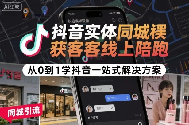 【精】抖音实体同城获客线上陪跑,从0到1学抖音一站式解决方案-创业猫 【精】抖音实体同城获客线上陪跑,从0到1学抖音一站式解决方案