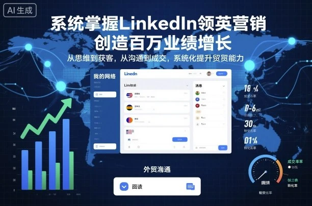 【精】系统掌握LinkedIn领英营销,创造百万业绩增长,从思维到获客,从沟通到成交,系统化提升外贸能力-创业猫 【精】系统掌握LinkedIn领英营销,创造百万业绩增长,从思维到获客,从沟通到成交,系统化提升外贸能力