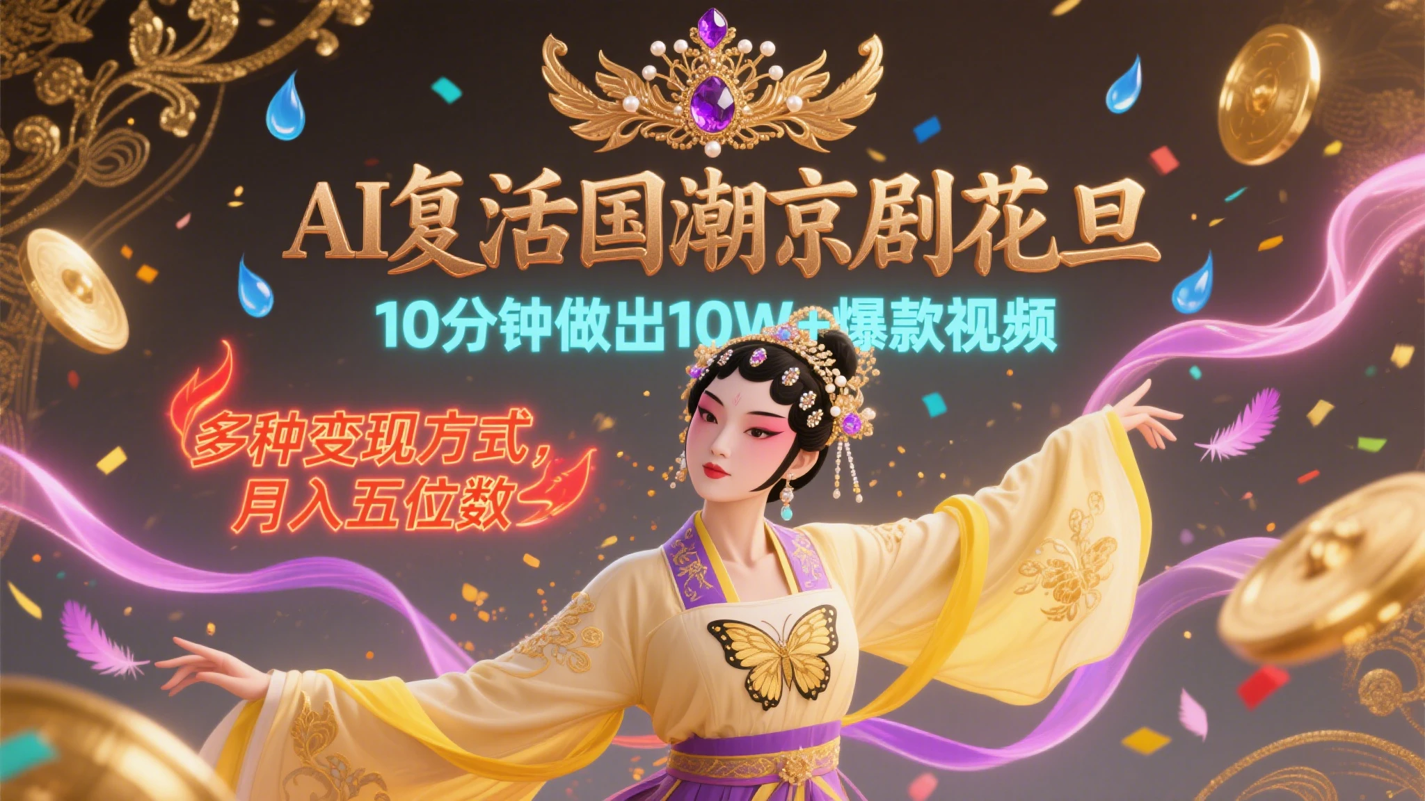 AI复活国潮京剧花旦,10分钟做出10W+爆款视频,单日变现1000+-创业猫 AI复活国潮京剧花旦,10分钟做出10W+爆款视频,单日变现1000+