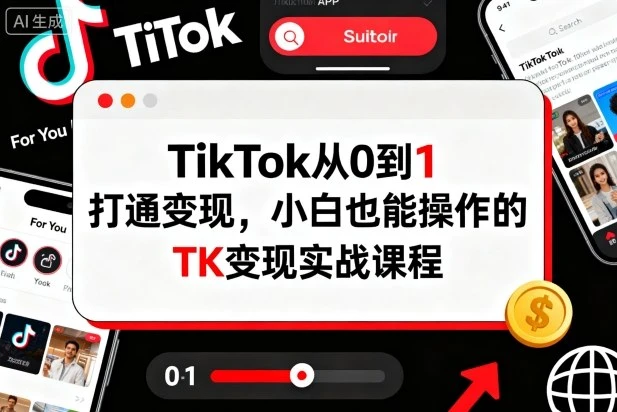 TikTok从0到1打通变现,小白也能操作的TK变现实战课程-创业猫 TikTok从0到1打通变现,小白也能操作的TK变现实战课程