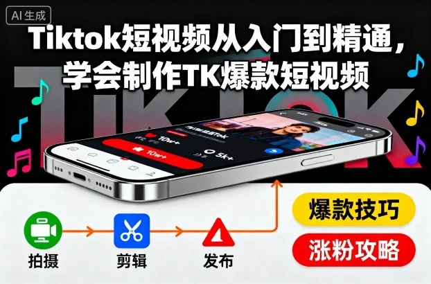 【精】Tiktok短视频从入门到精通,学会制作TK爆款短视频-创业猫 【精】Tiktok短视频从入门到精通,学会制作TK爆款短视频