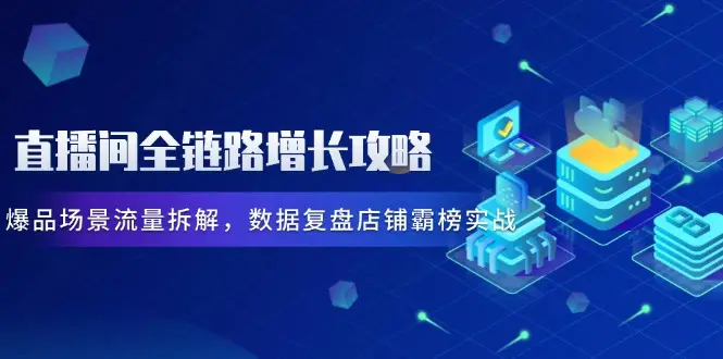 直播间全链路增长攻略，爆品场景流量拆解，数据复盘店铺霸榜实战