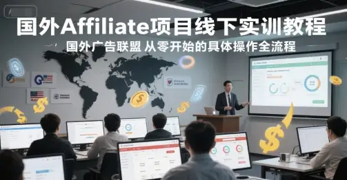 国外Affiliate项目线下实训教程，国外广告联盟从零开始的具体操作全流程