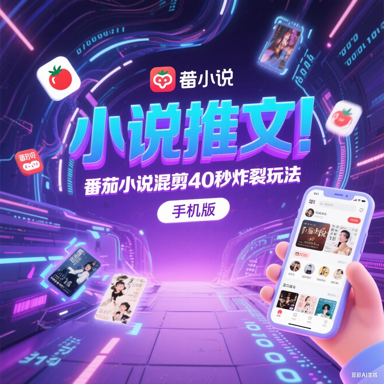 【精】小说推文 番茄小说混剪40秒炸裂玩法 手机版