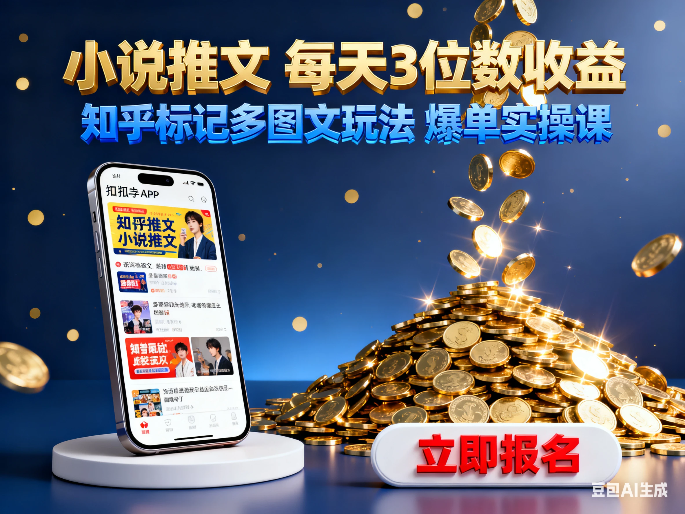 小说推文 每天3位数收益 知乎标记多图文玩法 爆单实操课