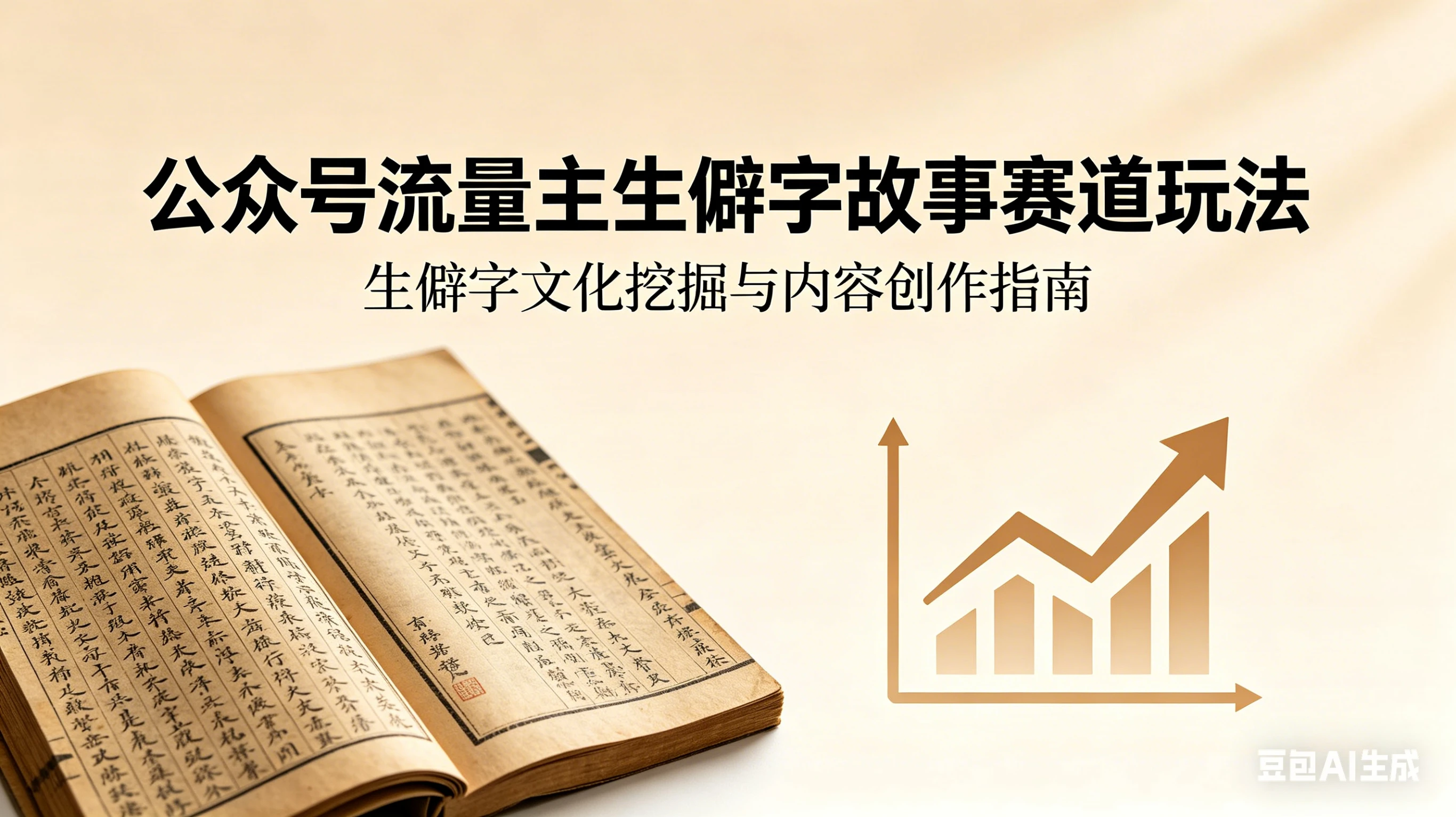 公众号流量主——生僻字故事赛道，流量稳，好上手，0基础小白也能10分钟一篇！
