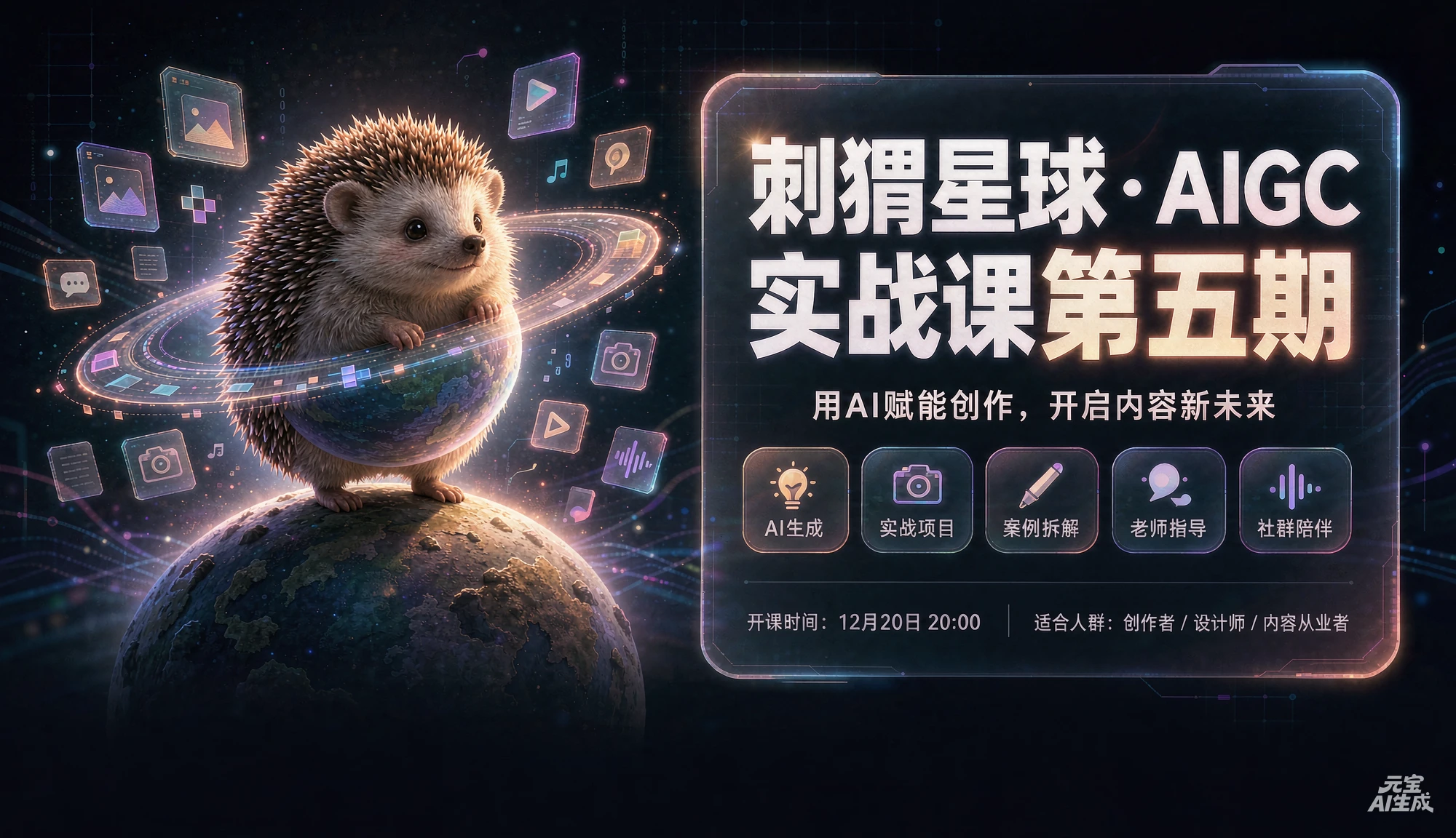 【精】刺猬星球·AIGC实战课第五期,提示词+AI生图+视频+短剧漫剧+社媒运营,从零掌握商业内容与接单变现