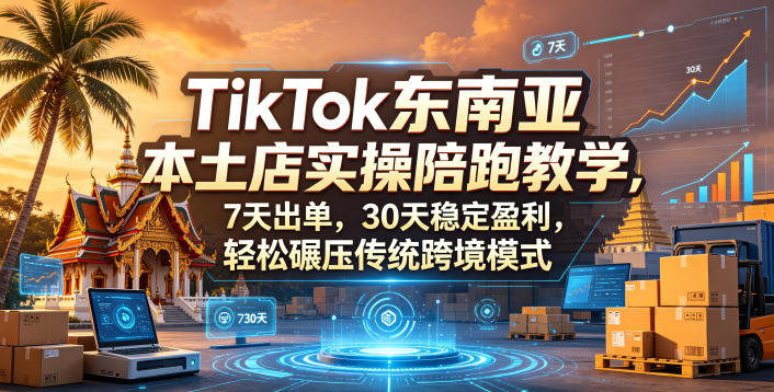 【精】TikTok东南亚本土店实操陪跑教学，7天出单，30天稳定盈利，轻松碾压传统跨境模式（更新0824）