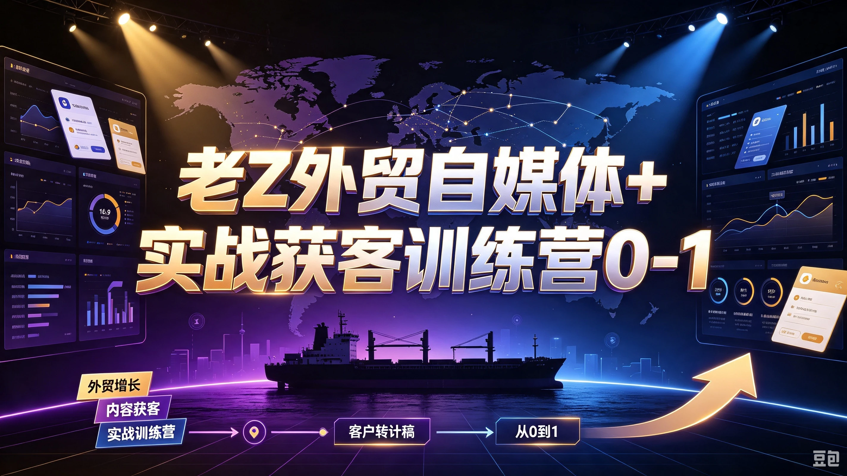 老Z外贸自媒体+实战获客训练营0-1,掌握谷歌社媒精准获客,系统学习外贸开发信报价收款货代全链路