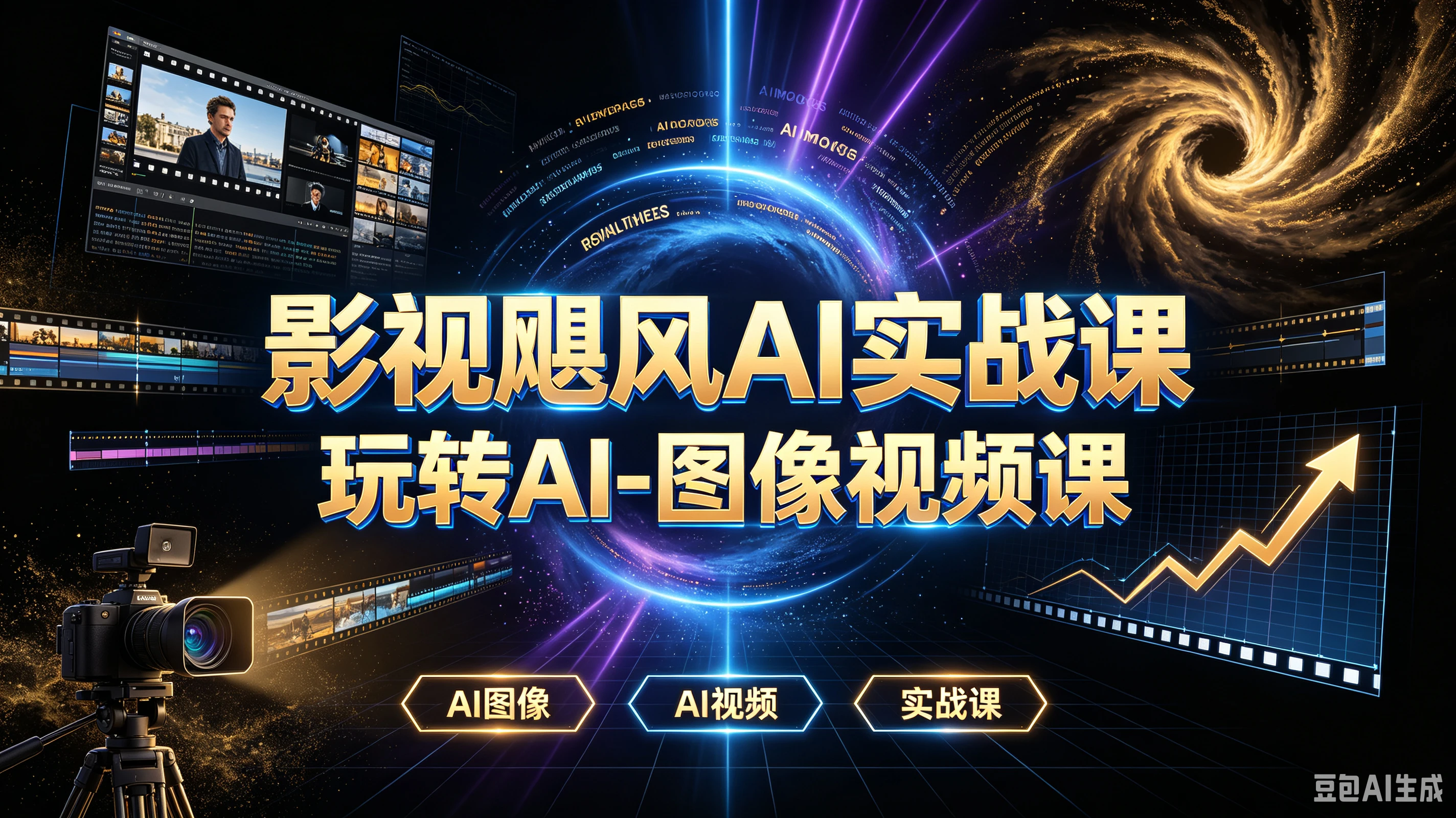 【精】影视飓风AI实战课玩转AI-图像视频课,AI图像、AI视频、实战课
