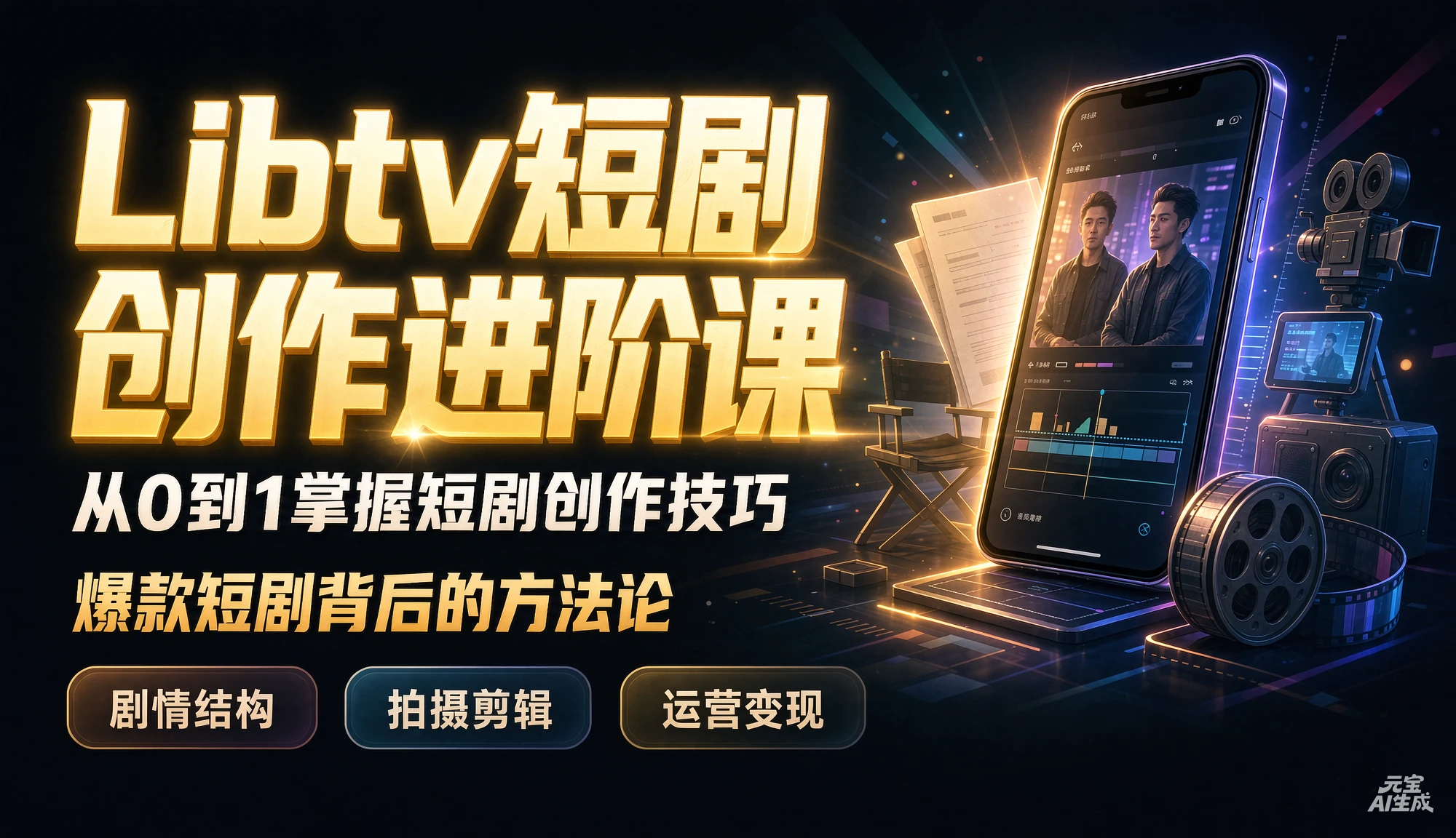 【精】Libtv短剧创作进阶课,搭建一套成熟标准化AI短剧制作工作流,带你从素材创作走向专业镜头叙事 【精】Libtv短剧创作进阶课,搭建一套成熟标准化AI短剧制作工作流,带你从素材创作走向专业镜头叙事