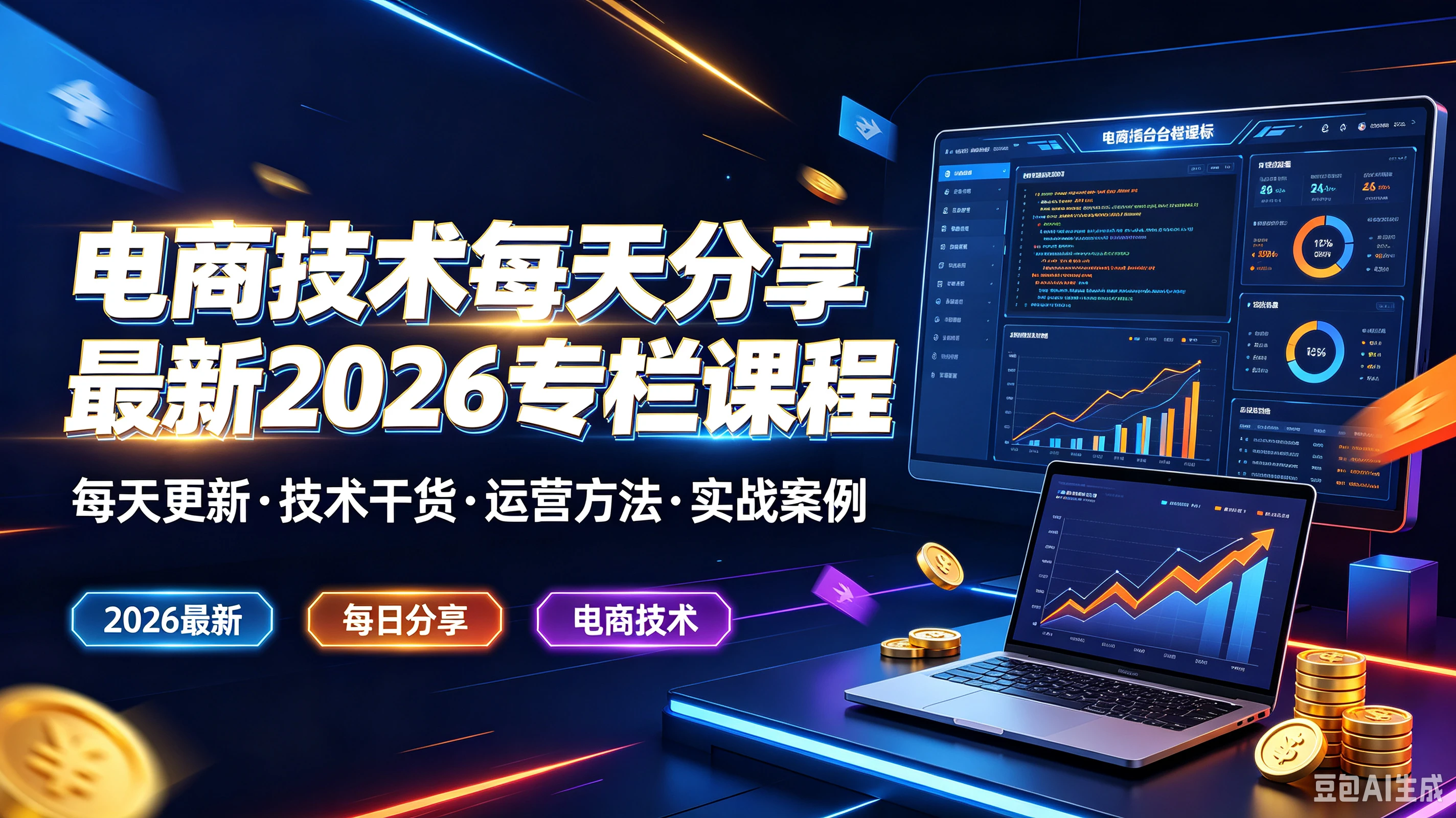 【精】电商技术每天分享最新2026专栏课程,每天更新·技术干货·运营方法·实战案例,2026最新、每日分享、电商技术