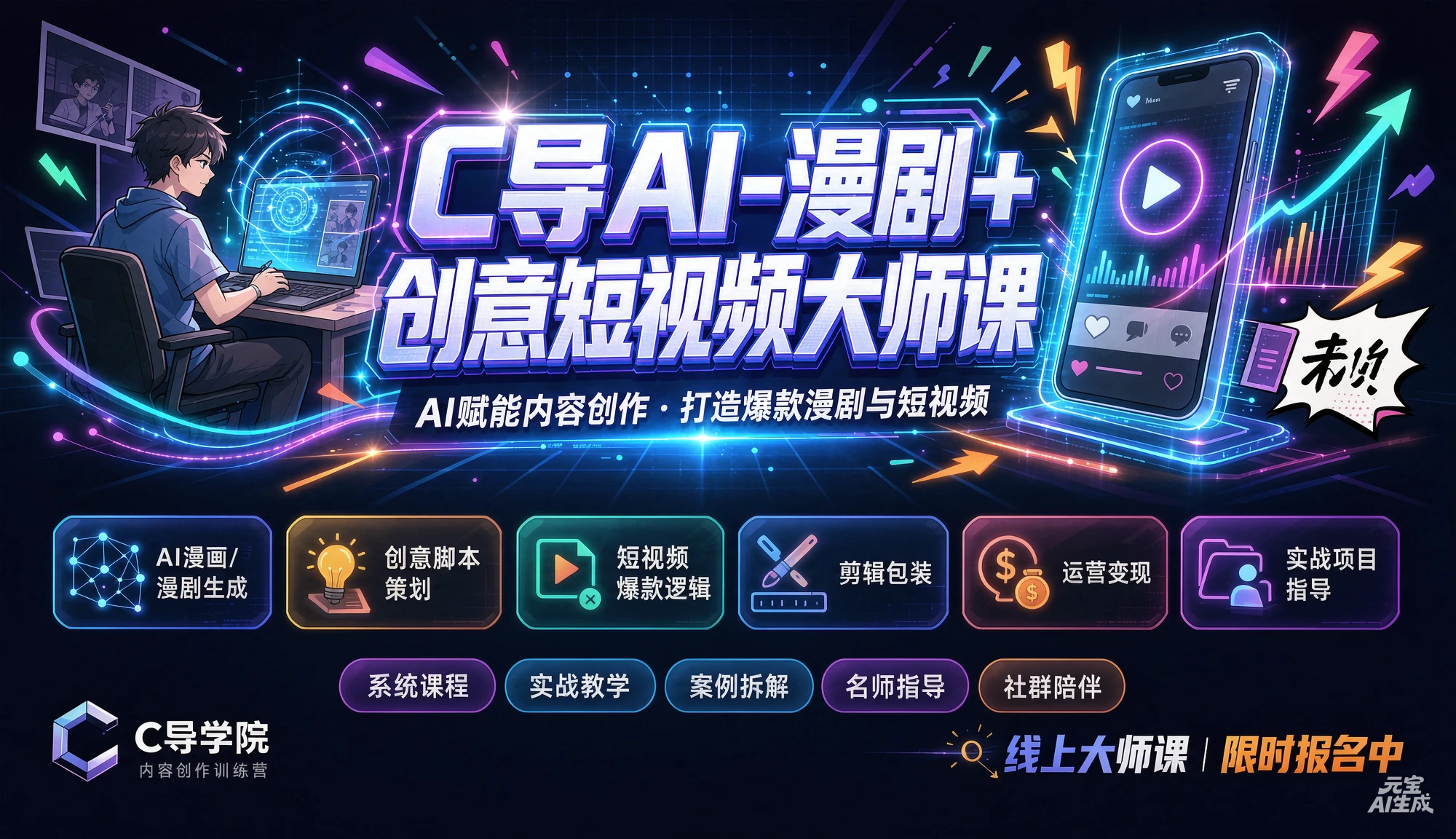 【精】C导AI-漫剧+创意短视频大师课,AI赋能内容创作·打造爆款漫剧与短视频 【精】C导AI-漫剧+创意短视频大师课,AI赋能内容创作·打造爆款漫剧与短视频