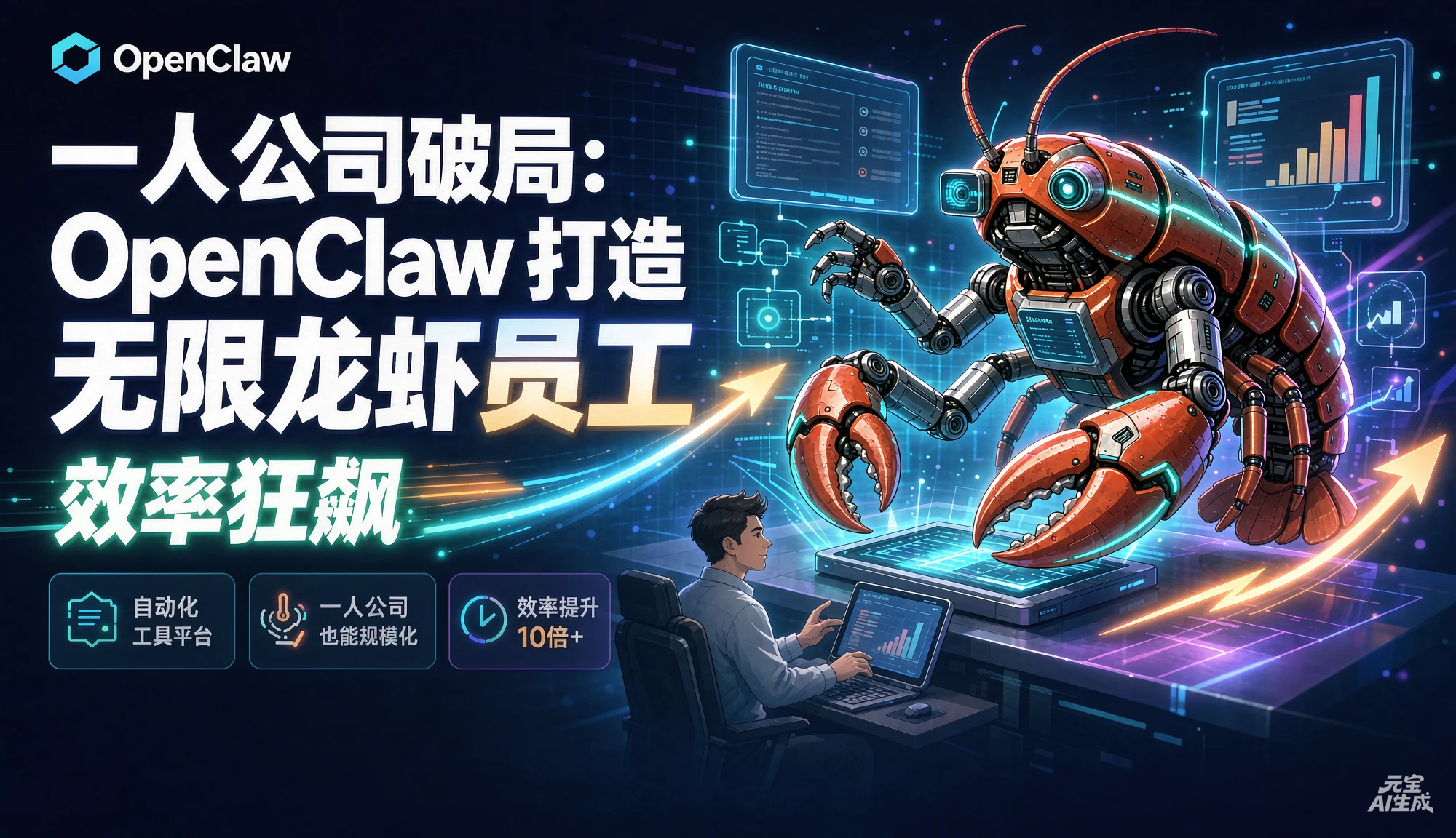 【精】一人公司破局：OpenClaw 打造无限龙虾员工，效率狂飙