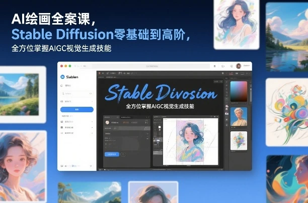 【精】AI绘画全案课,Stable Diffusion零基础到高阶,全方位掌握AIGC视觉生成技能 【精】AI绘画全案课,Stable Diffusion零基础到高阶,全方位掌握AIGC视觉生成技能