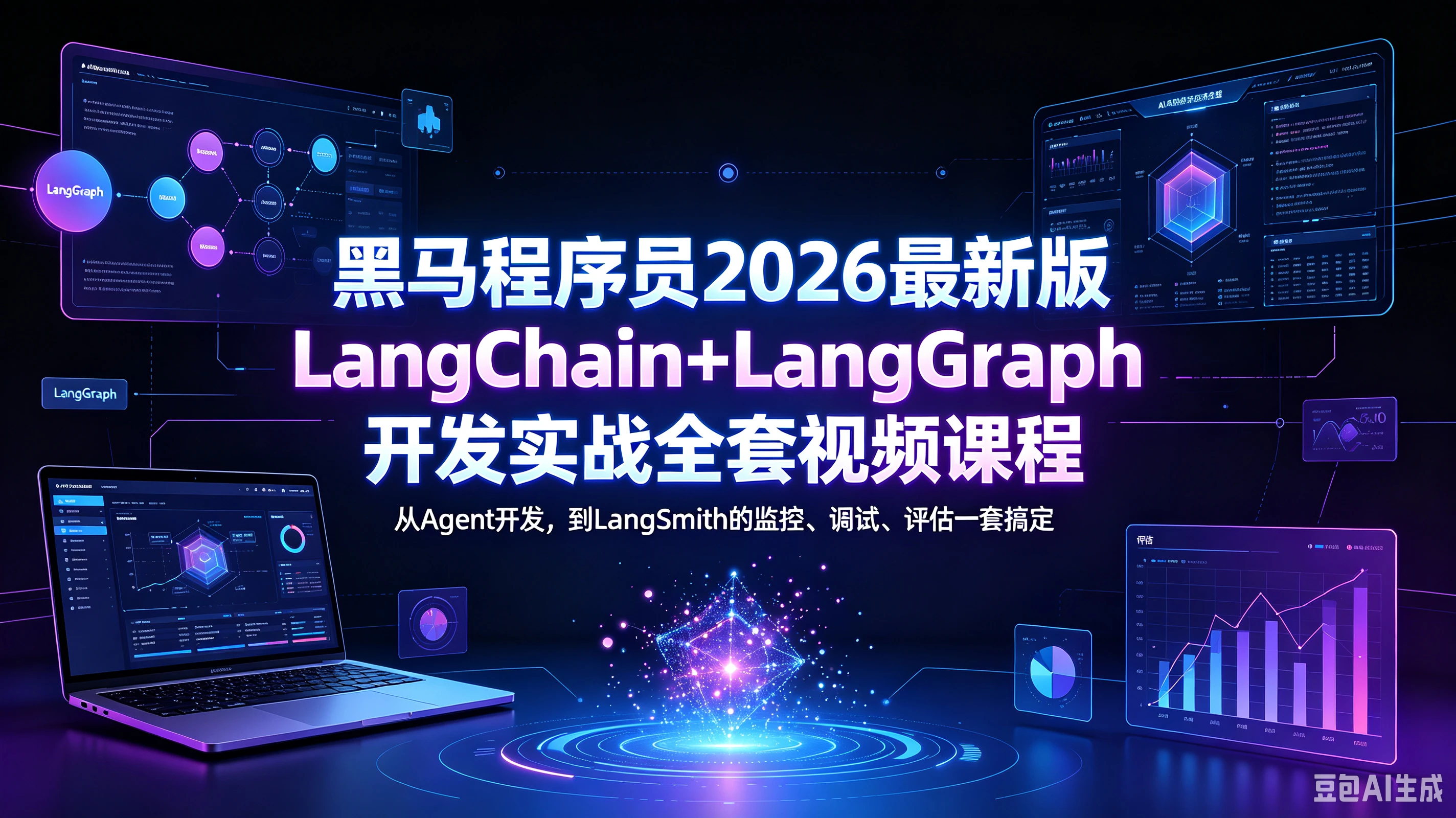 【精】黑马程序员2026最新版LangChain+LangGraph开发实战全套视频课程，从Agent开发，到LangSmith的监控、调试、评估一套搞定