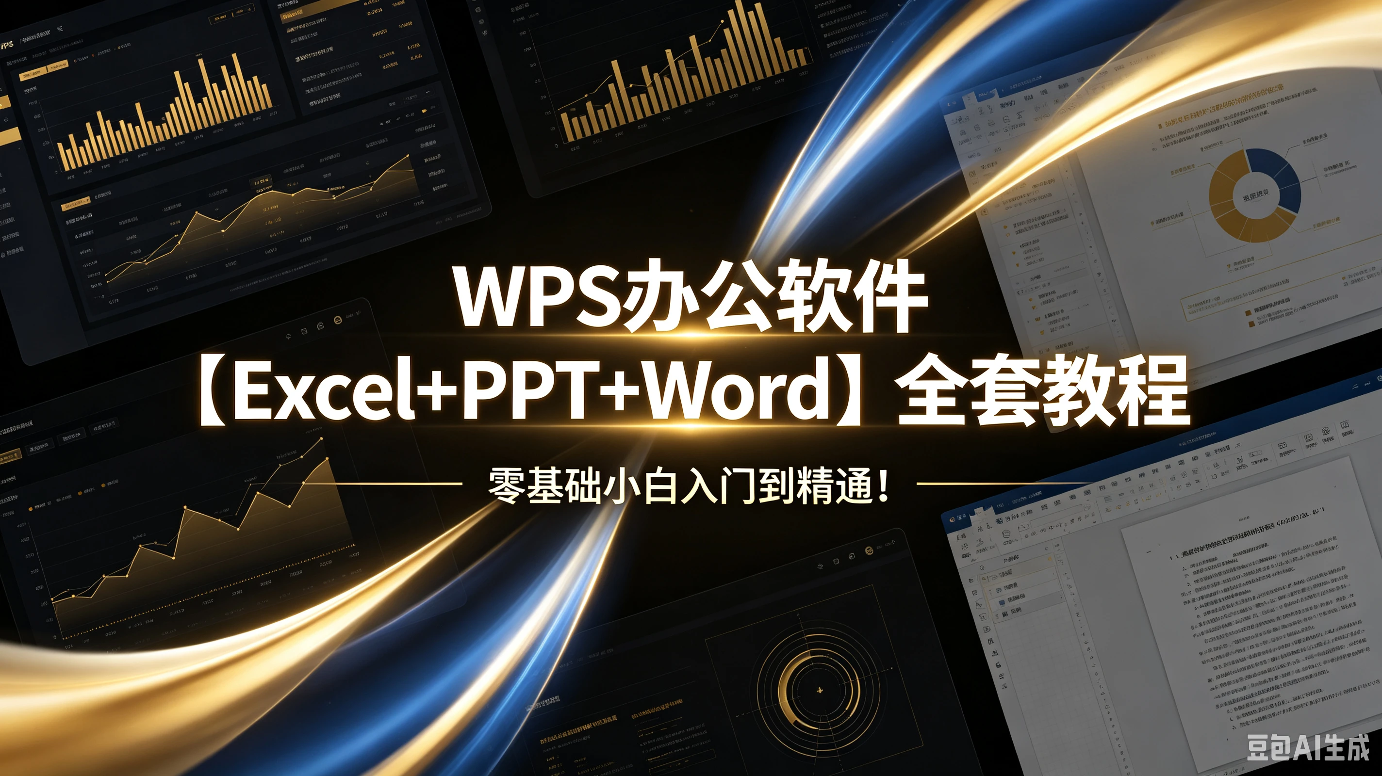 【精】WPS办公软件【Excel+PPT+Word】全套教程，零基础小白入门到精通！