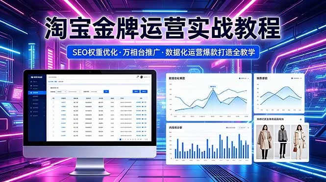 【精】2026 淘宝金牌运营实战教程，SEO权重优化万相台推广，数据化运营爆款打造全教学