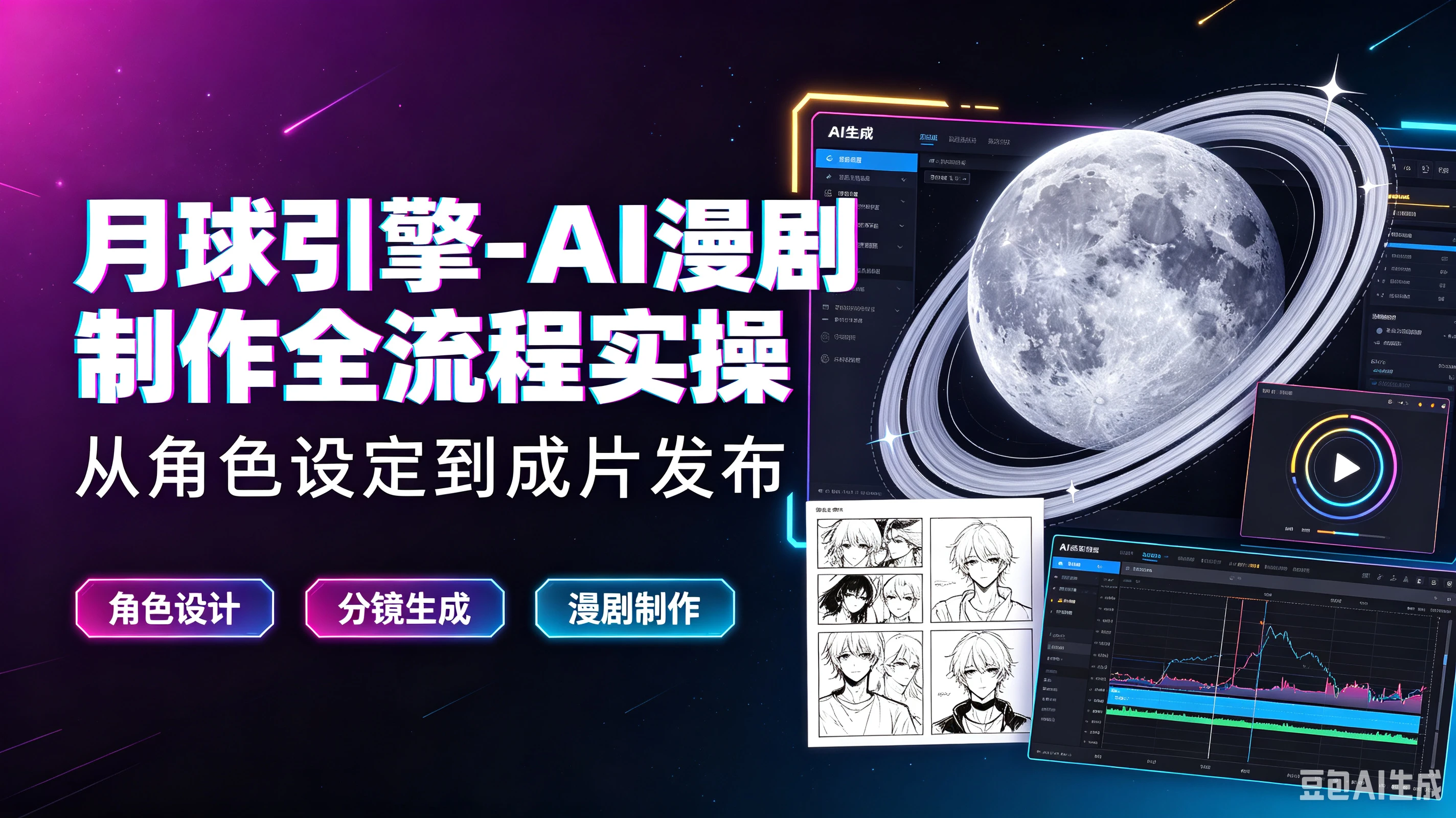 【精】月球引擎-AI漫剧制作全流程实操从角色设定到成片发布,角色设计、分镜生成、漫剧制作 【精】月球引擎-AI漫剧制作全流程实操从角色设定到成片发布,角色设计、分镜生成、漫剧制作