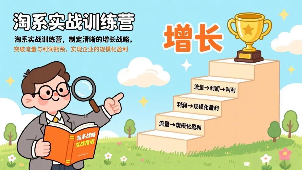 【精】淘系实战训练营(更新)，制定清晰的增长战略，突破流量与利润瓶颈，实现企业的规模化盈利