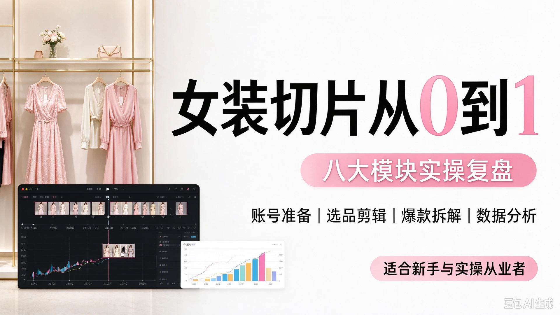 【精】女装切片从0到1:八大模块实操复盘,带你从账号准备、选品剪辑到爆款拆解数据分析,掌握女装短视频切片落地全流程,适合想做女装带货切片的新手与实操从业者 【精】女装切片从0到1:八大模块实操复盘,带你从账号准备、选品剪辑到爆款拆解数据分析,掌握女装短视频切片落地全流程,适合想做女装带货切片的新手与实操从业者