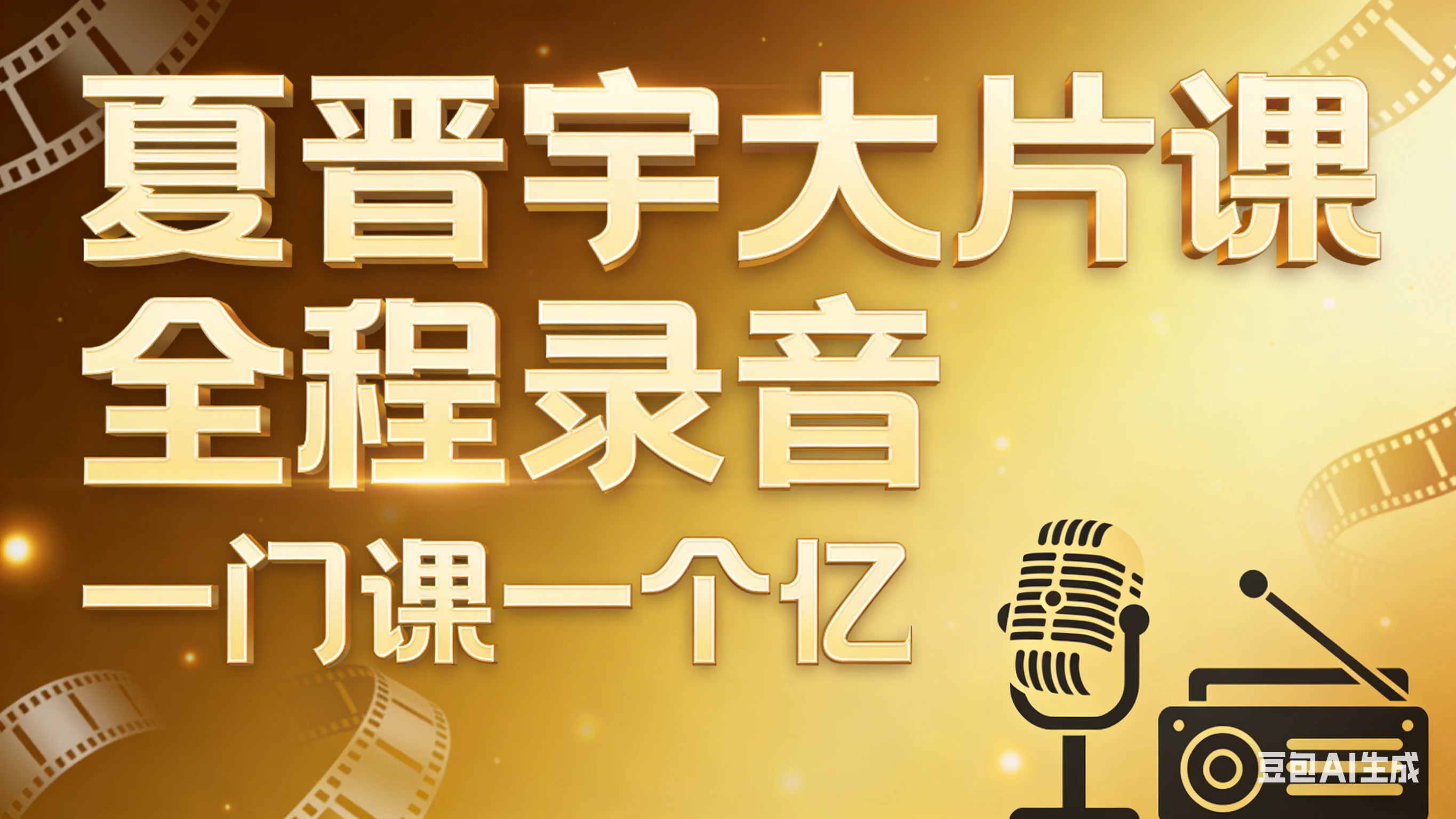 【精】夏晋宇大片课全程录音，一门课一个亿