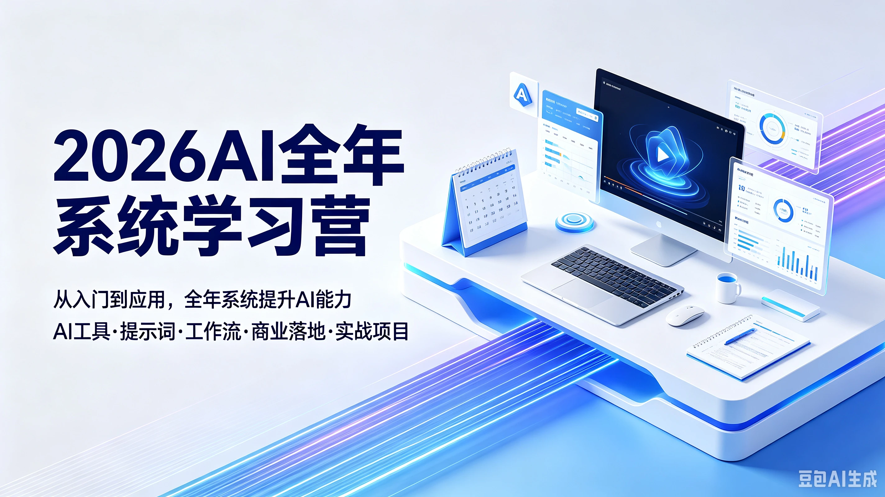 【精】2026AI全年系统学习营从入门到应用，全年系统提升AI能力AI工具·提示词·工作流·商业落地·实战项目