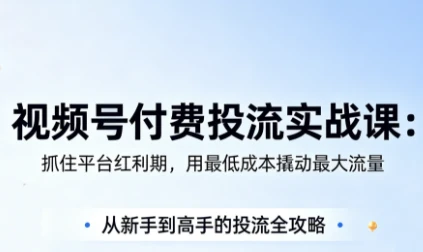 【精】渔财老师·视频号付费投流实战课(更新5月)