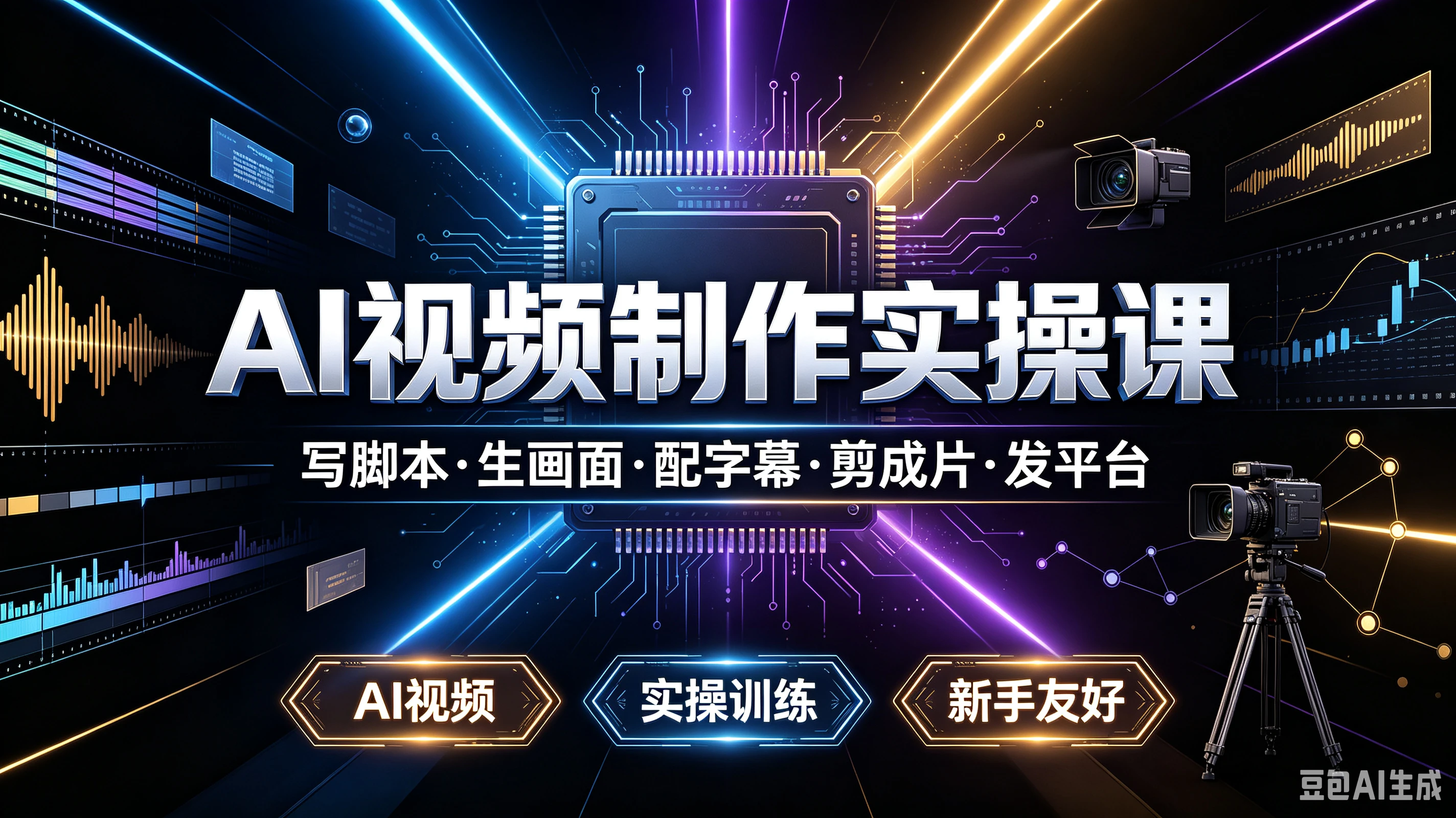 【精】AI视频制作实操课写脚本·生画面·配字幕·剪成片·发平台,AI视频、实操训练、新手友好 【精】AI视频制作实操课写脚本·生画面·配字幕·剪成片·发平台,AI视频、实操训练、新手友好