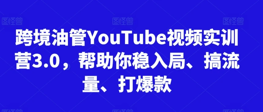 【精】阿蔺Leo跨境油管视频实训营3.0，帮助你稳入局、搞流量、打爆款（更新2025）