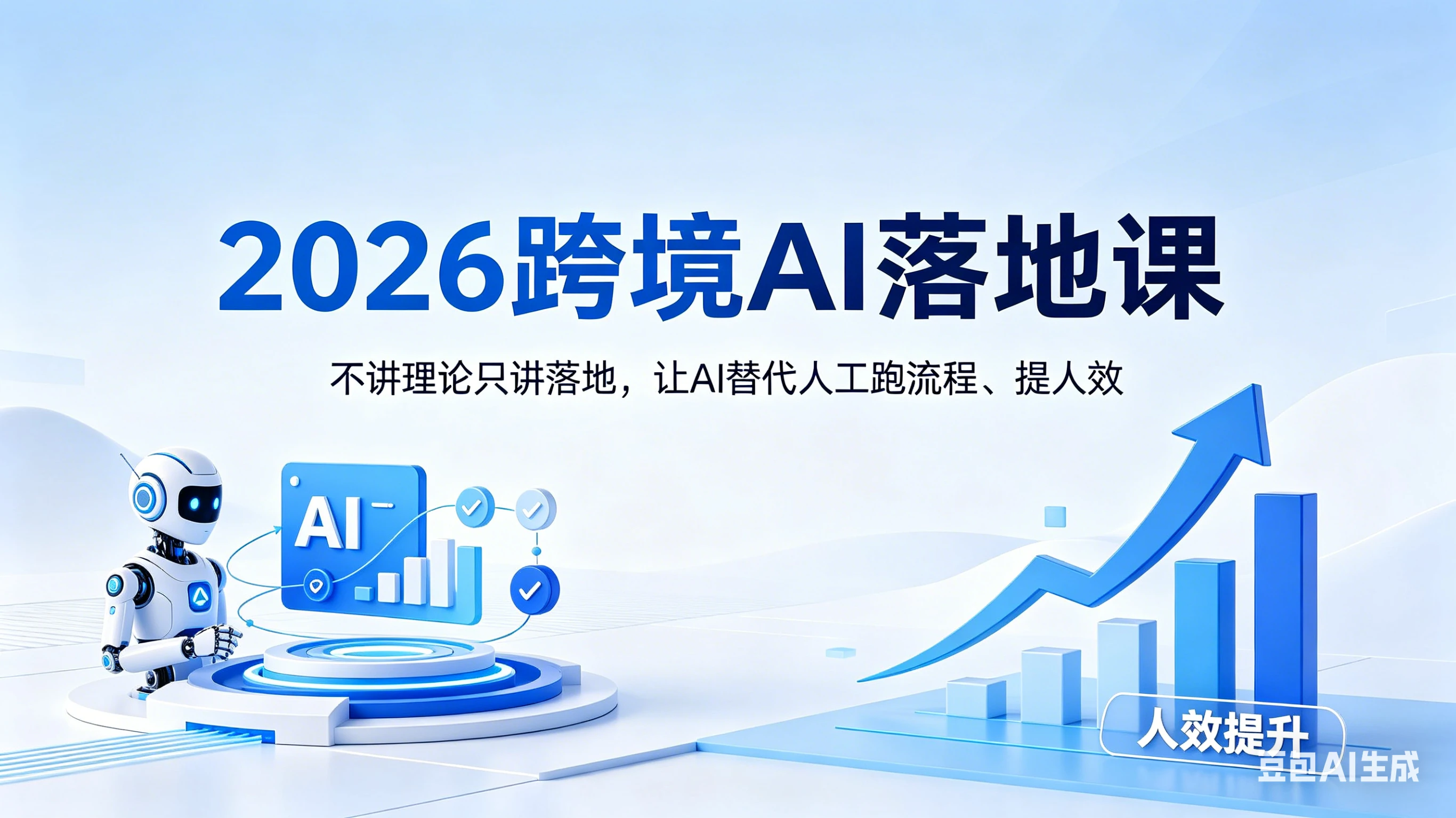 【精】2026跨境AI落地课，不讲理论只讲落地，让AI替代人工跑流程、提人效