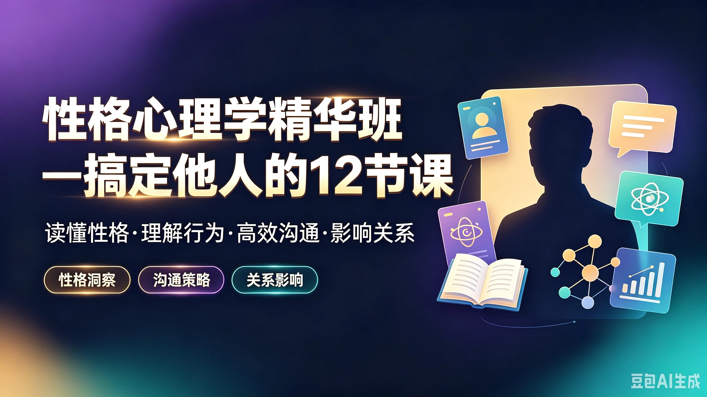 【精】性格心理学精华班一搞定他人的12节课，读懂性格·理解行为·高效沟通·影响关系，性格洞察、沟通策略、关系影响