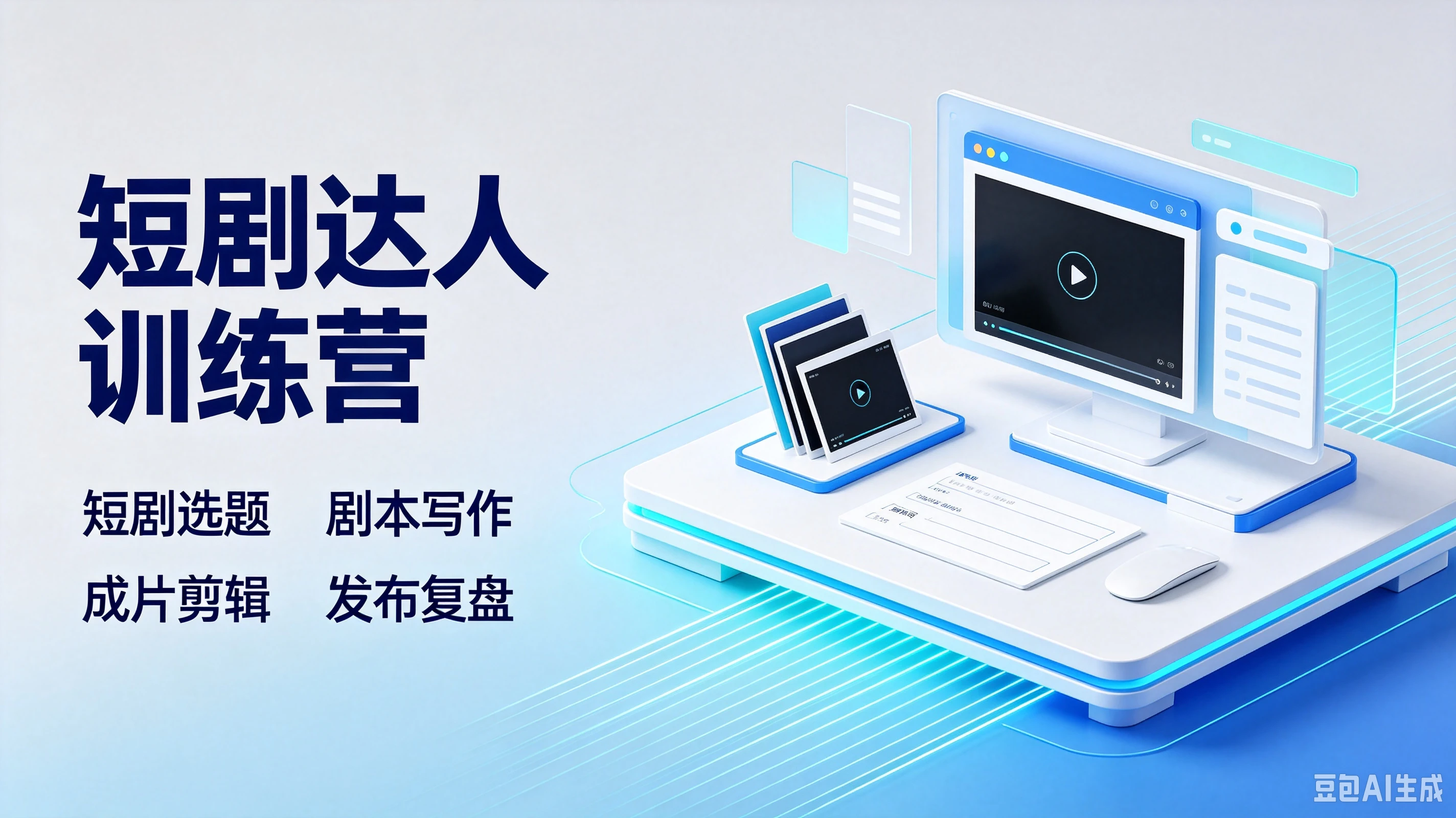 【精】短剧达人训练营,短剧选题、剧本写作、成片剪辑、发布复盘
