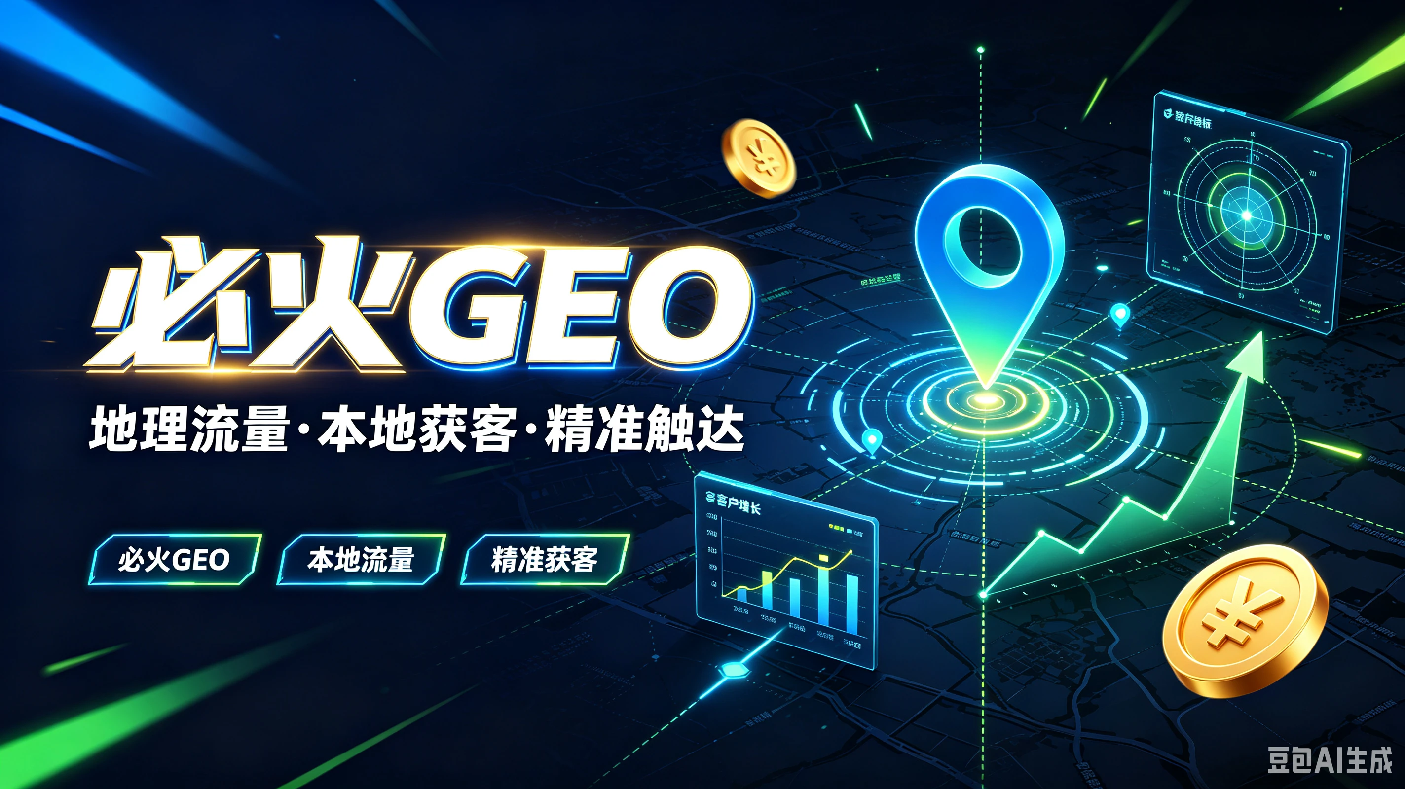 【精】必火GEO,地理流量·本地获客·精准触达,必火GEO、本地流量、精准获客