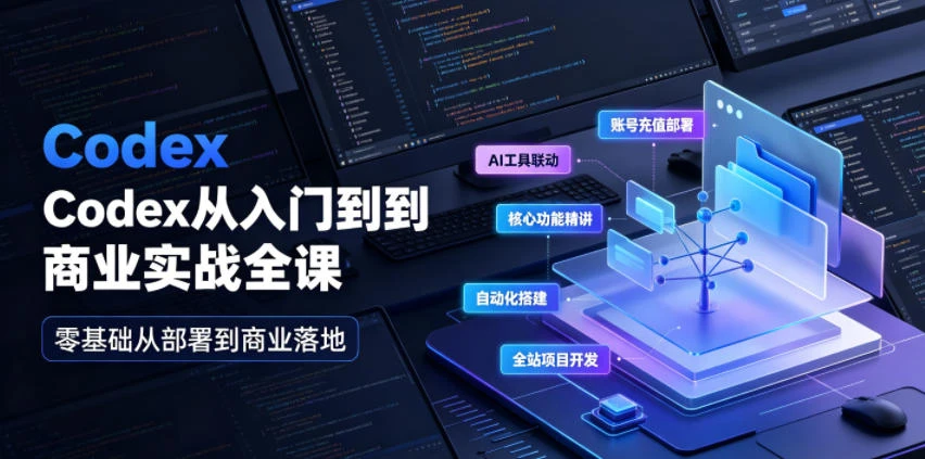 【精】Codex从入门到商业实战全课｜账号充值部署、AI工具联动、核心功能精讲、自动化搭建、全站项目开发零基础教程