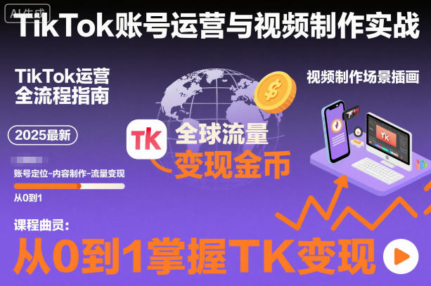 2025最新TikTok账号运营与视频制作实战全流程,从0到1掌握TK变现(含11月最新TK搬运技术) 【精】2025最新TikTok账号运营与视频制作实战全流程,从0到1掌握TK变现(含11月最新TK搬运技术)