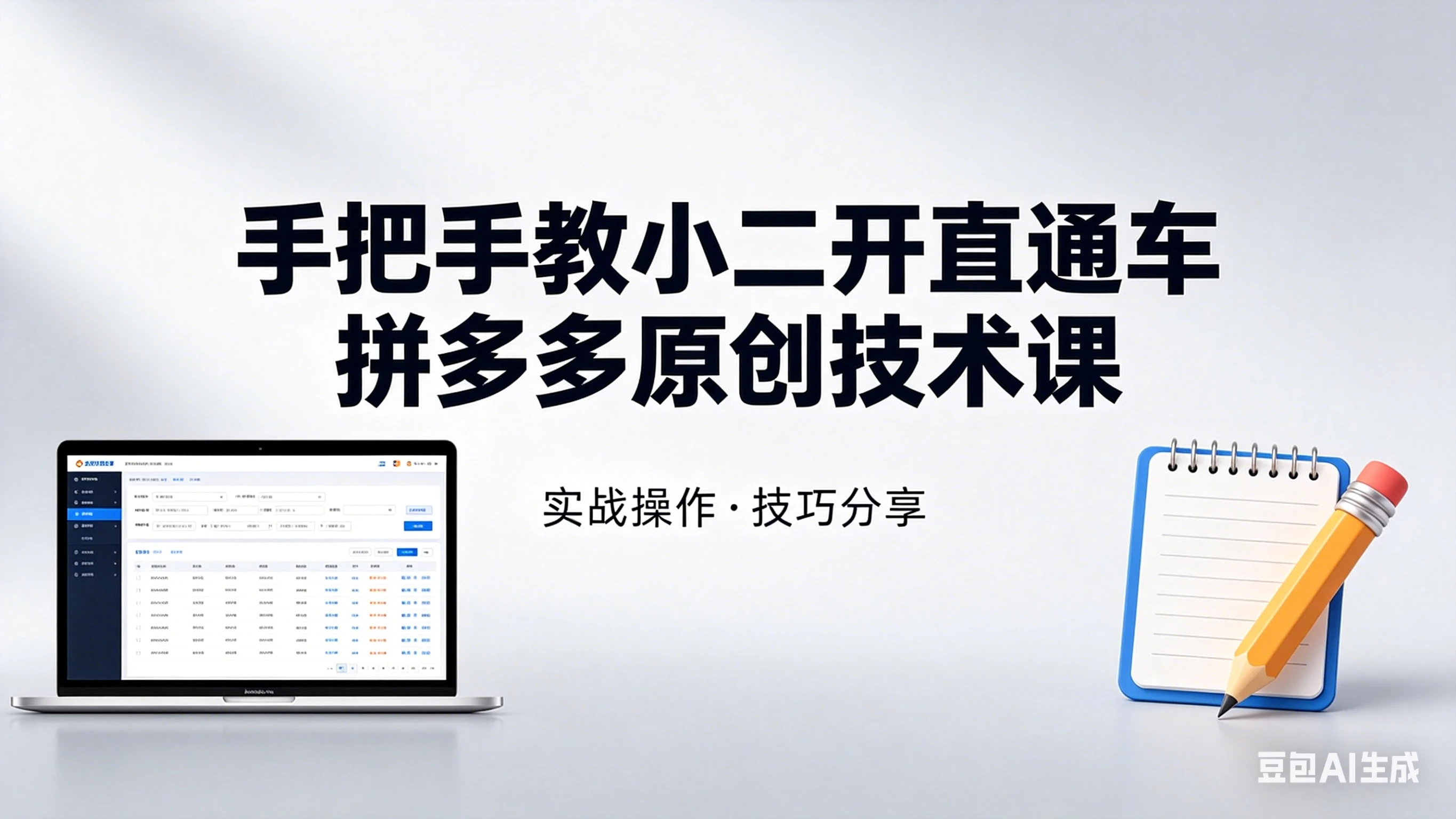 手把手教小二开直通车，拼多多原创技术课