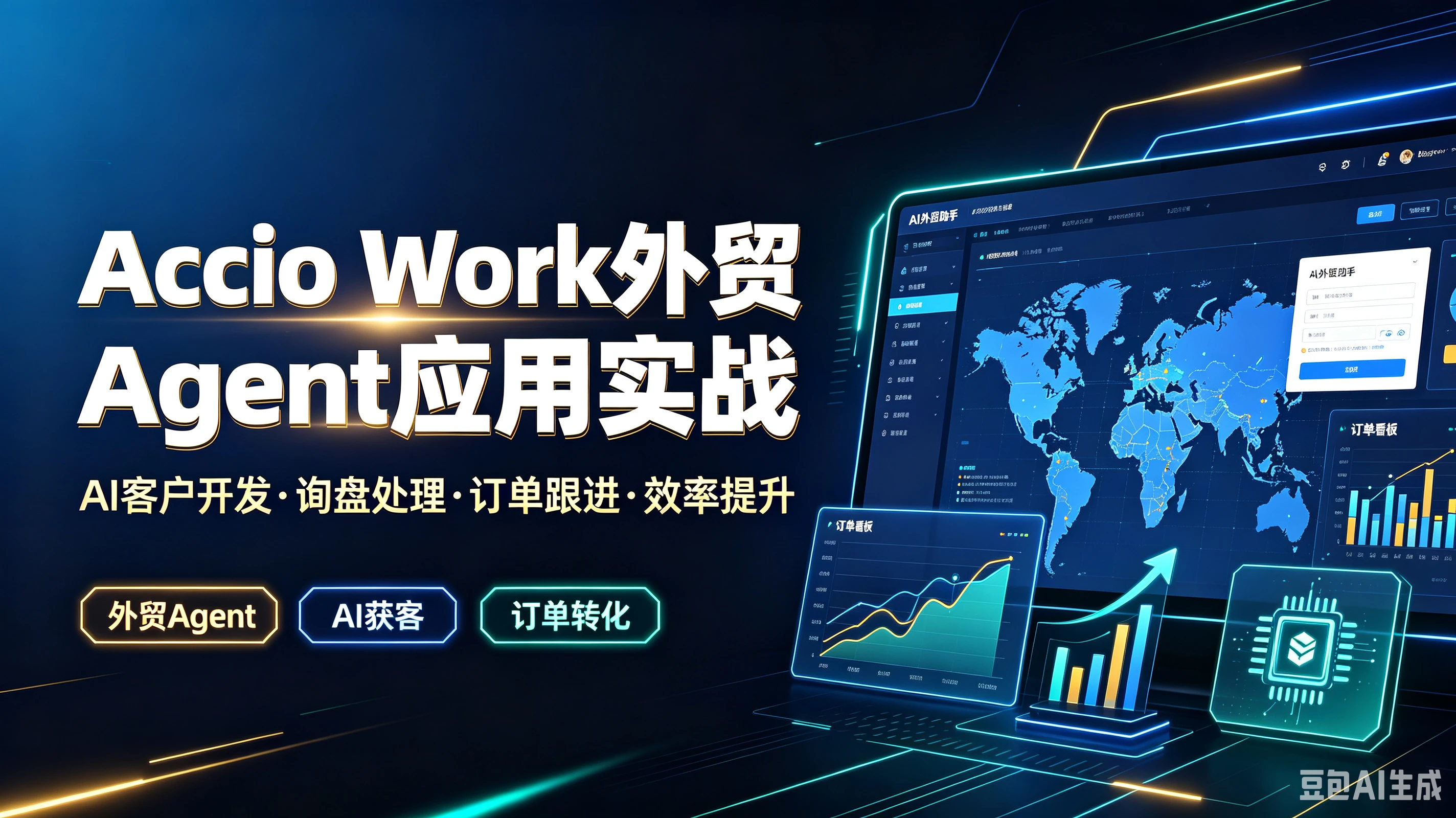 【精】Accio Work外贸Agent应用实战、AI客户开发·询盘处理·订单跟进·效率提升外贸AgentAI获客订单转化